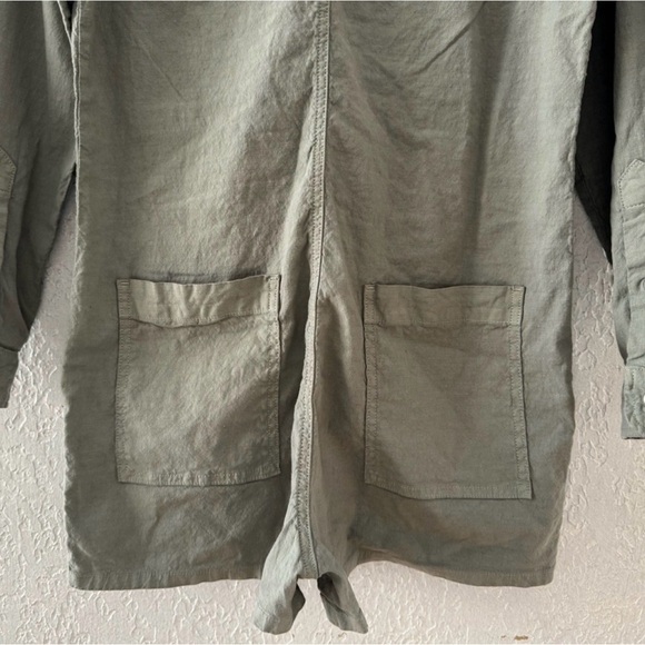 Frank & Eileen Ireland Playsuit Romper Small Green Cotton Linen Minimalist Chic - Picture 12 of 15